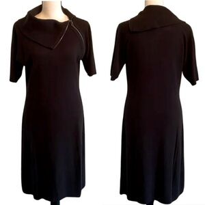 ELLEN Tracy black shirt zipper cowl neck kit sweater dress